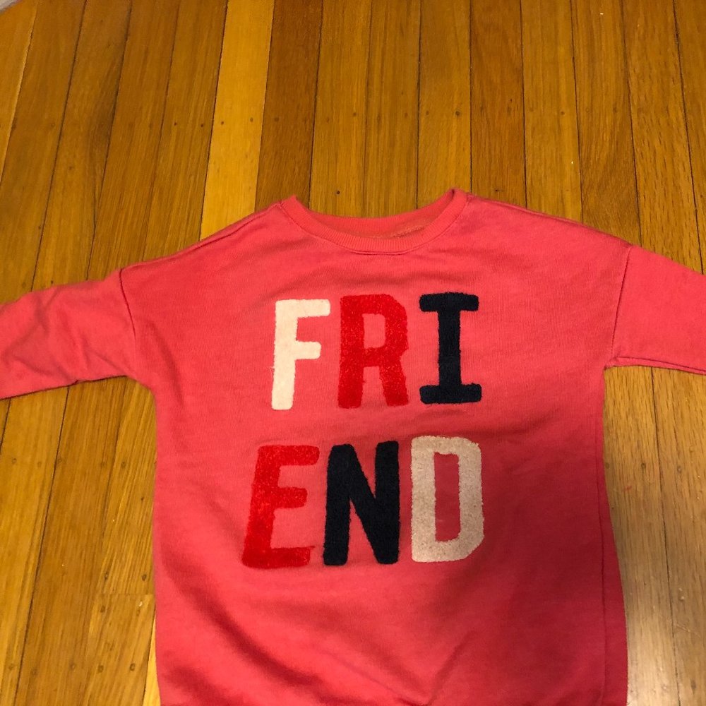 Cute textured letters "Friend" sweatshirt